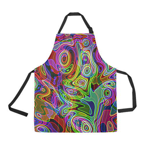 Abstract Retro Neon Pattern Background Design All Over Print Apron