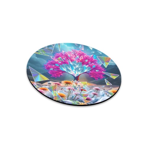 Crystal Tree of Light Round Mousepad