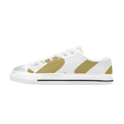 Tribal Gold and White Women's Classic Canvas Shoes (Model 018)