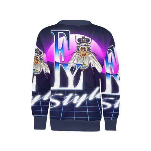 Winter Fly Girls' All Over Print Crew Neck Sweater (Model H49)