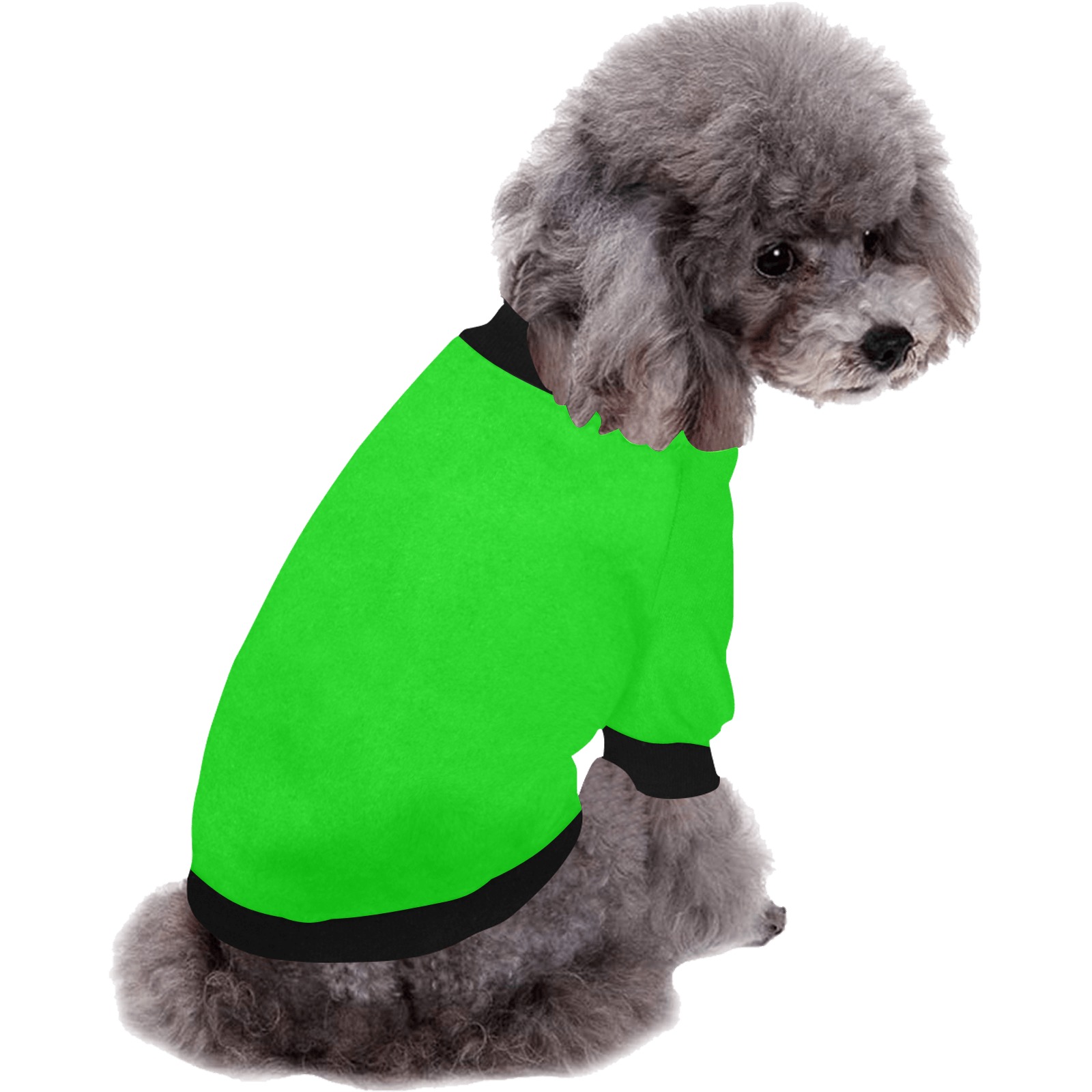 Merry Christmas Green Solid Color Pet Dog Round Neck Shirt