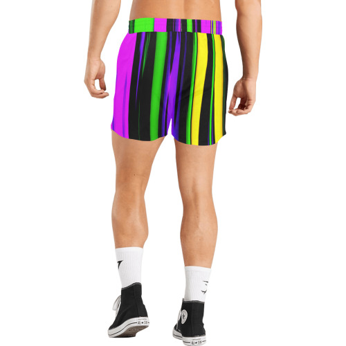 Mardi Gras Stripes Men's Mid-Length Casual Shorts (Model L50)
