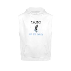 Violence Not The Answer All Over Print Sleeveless Hoodie for Men (Model H15)