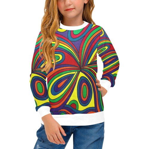 Happy Girls' All Over Print Crew Neck Sweater (Model H49)