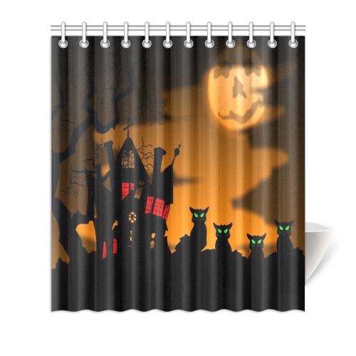 Halloween Cats Shower Curtain 66"x72"