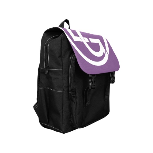 LG Circle White &Purple Casual Shoulders Backpack (Model 1623)