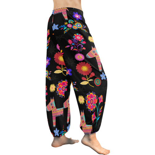 Alpaca Pinata and Flowers Women's All Over Print Harem Pants (Model L18)
