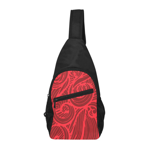 Graffiti Red Chest Bag-Front Printing (Model 1719)