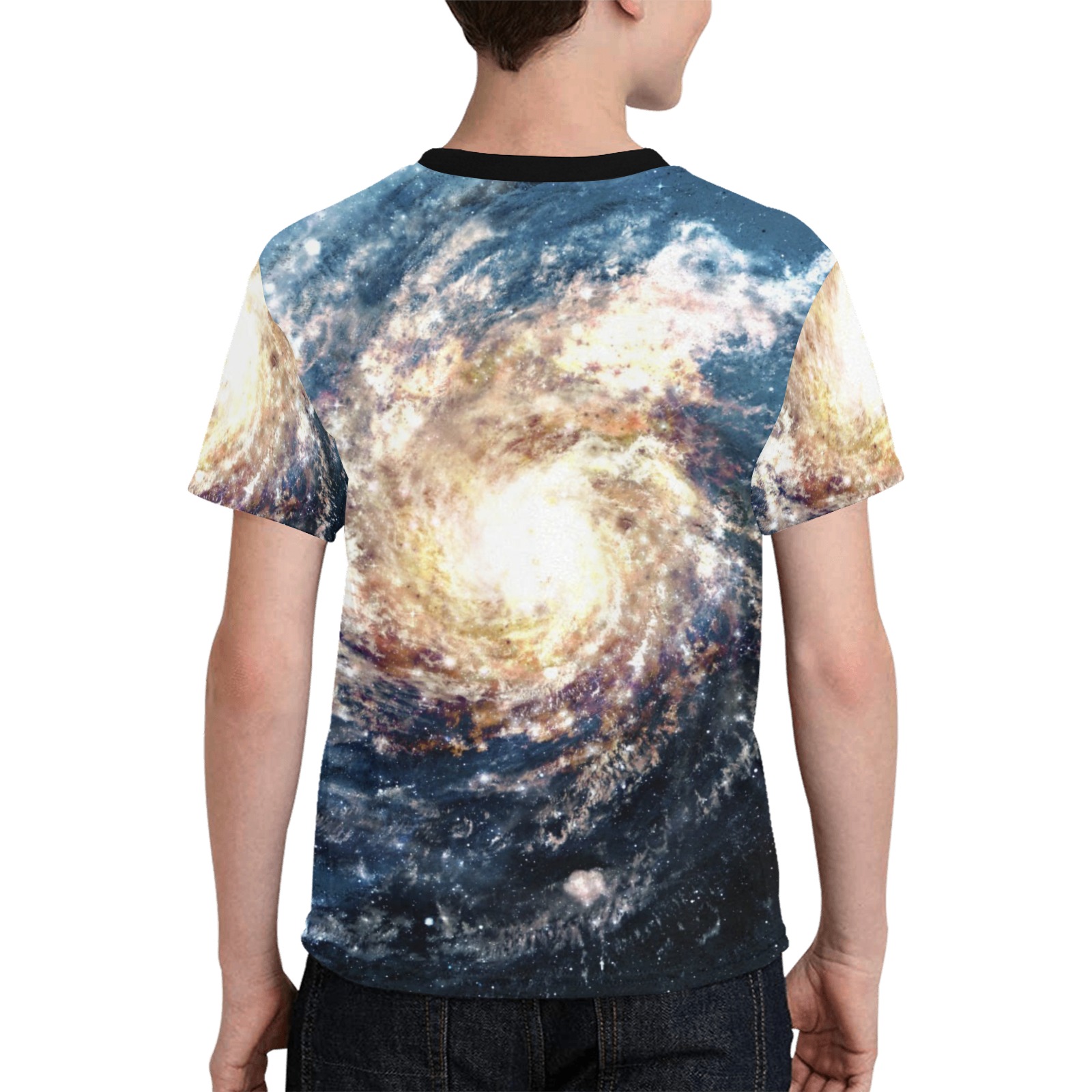 Incredibly beautiful spiral galaxy somewhere in deep space. Elements furnished by NASA  Boys T Shirt Kids' All Over Print T-shirt (Model T65)