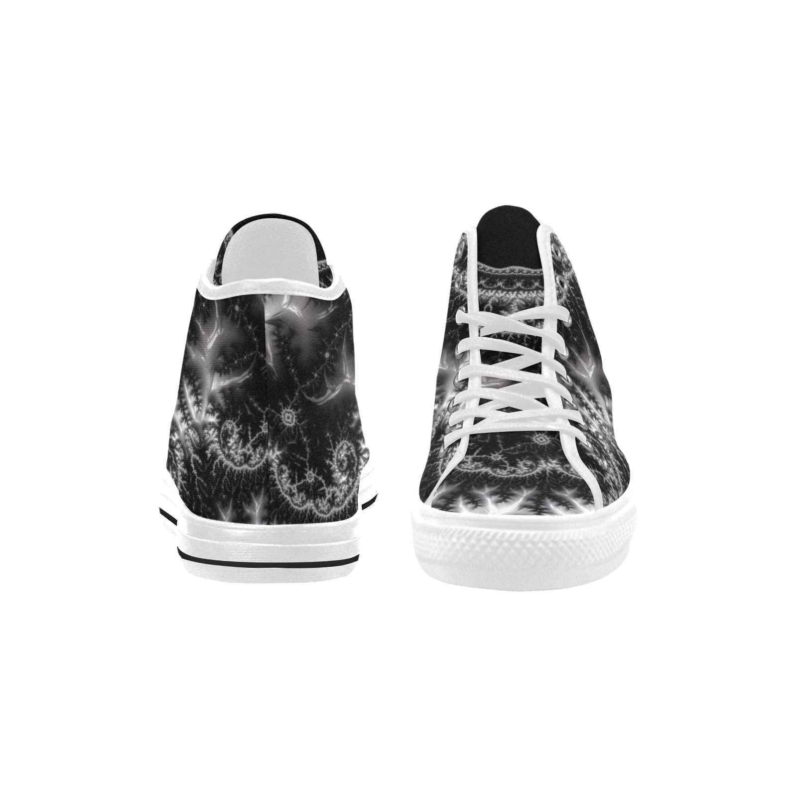 Silver Lace Collar Fractal Abstract Vancouver H Women's Canvas Shoes (1013-1)