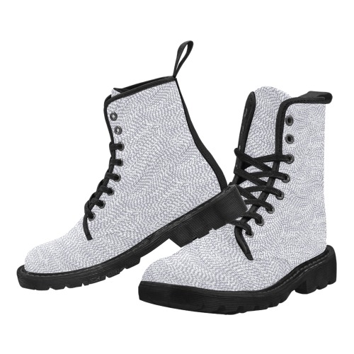 Gray Abstract Martin Boots for Men (Black) (Model 1203H)