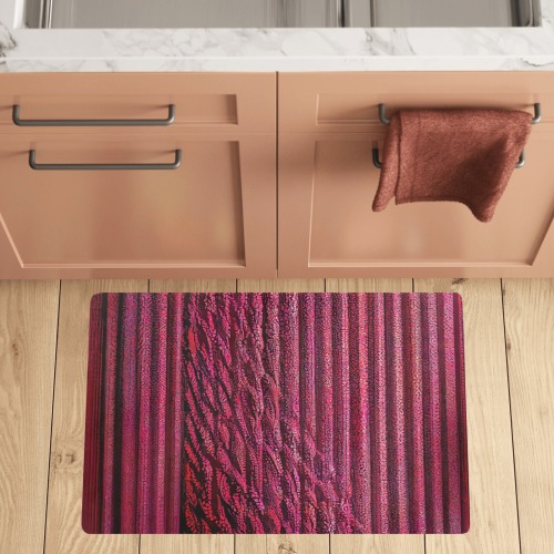 burgundy striped Kitchen Mat 32"x20"