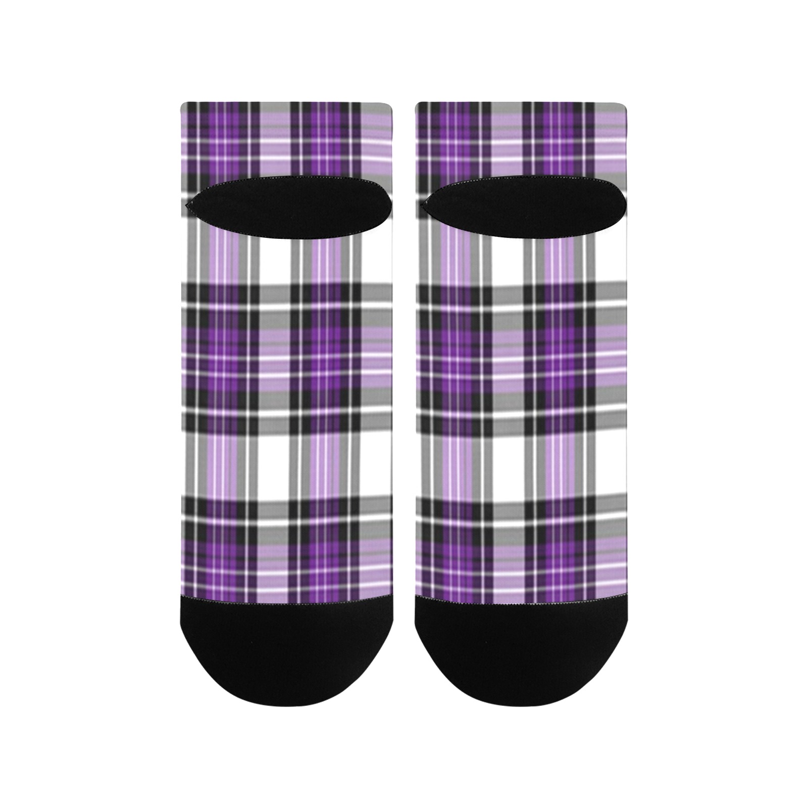 Purple Black Plaid Women's Ankle Socks