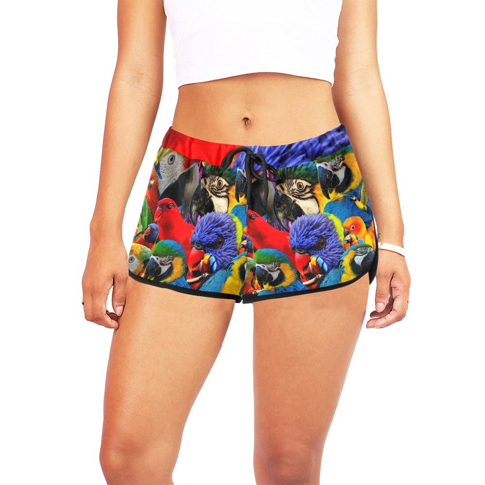 PARROTS Women's All Over Print Relaxed Shorts (Model L19)