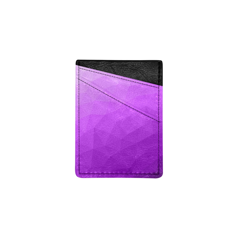 Purple gradient geometric mesh pattern Cell Phone Card Holder
