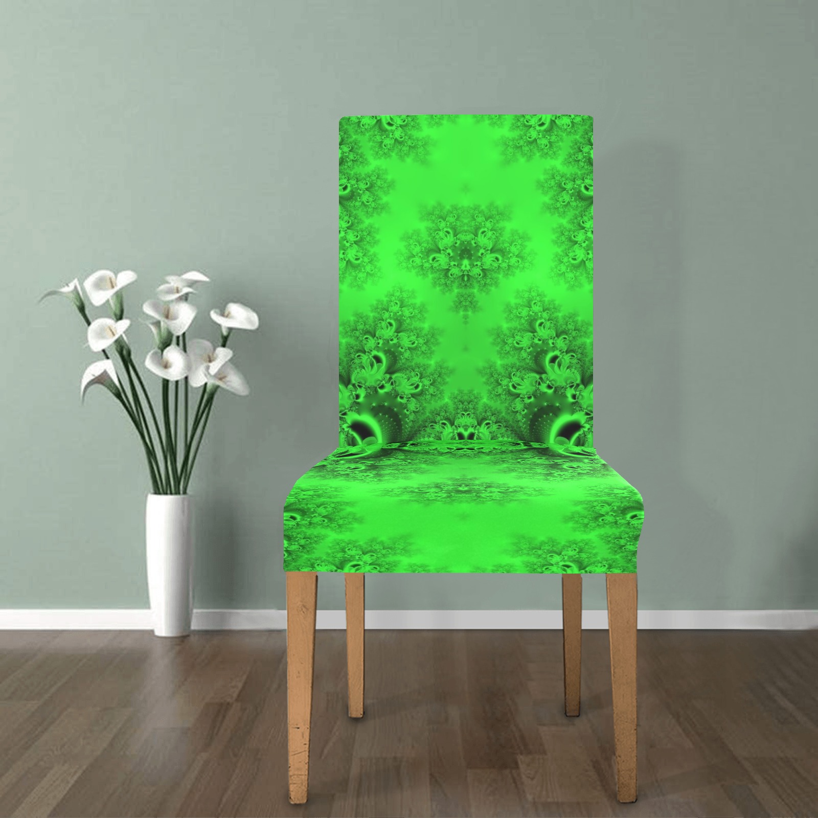 New Spring Forest Growth Frost Fractal Chair Cover (Pack of 4)