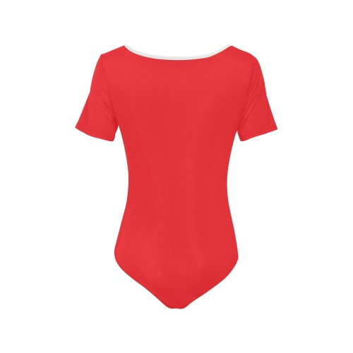 Graffiti Markings Heart Splatter - Red Women's Short Sleeve Bodysuit
