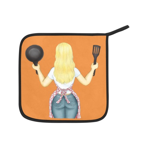 cooking-girl-blonde Oven Mitt & Pot Holder