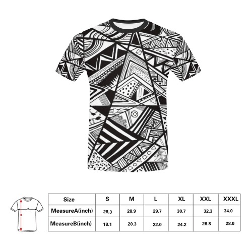 RR Geometric Freedom Eclectic All Over Print T-Shirt for Men (USA Size) (Model T40)