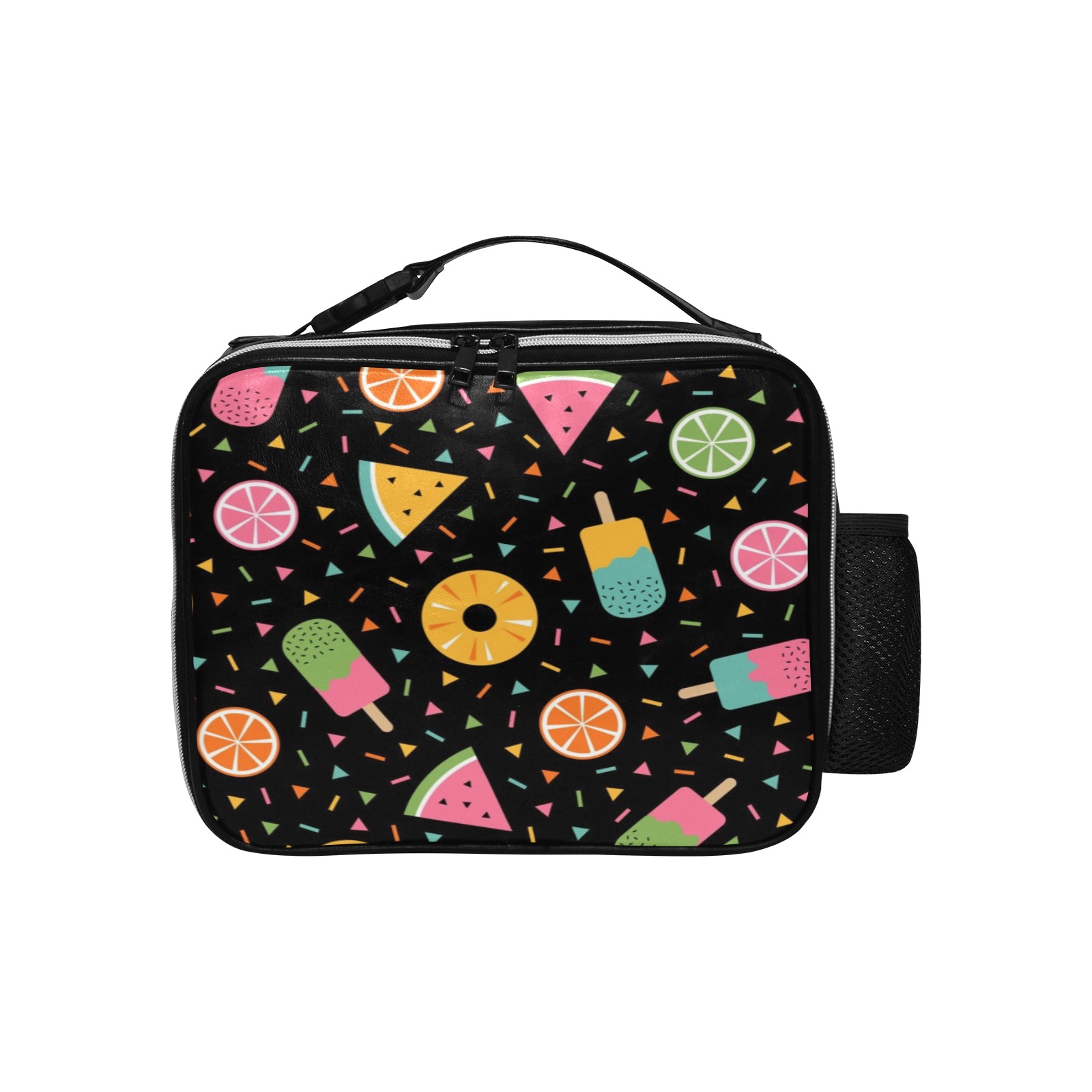 Colorful summer PU Leather Lunch Bag (Model 1723)