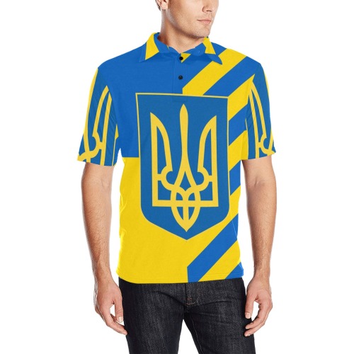 UKRAINE Men's All Over Print Polo Shirt (Model T55)