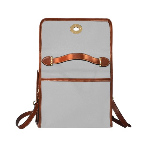 color silver Waterproof Canvas Bag-Brown (All Over Print) (Model 1641)
