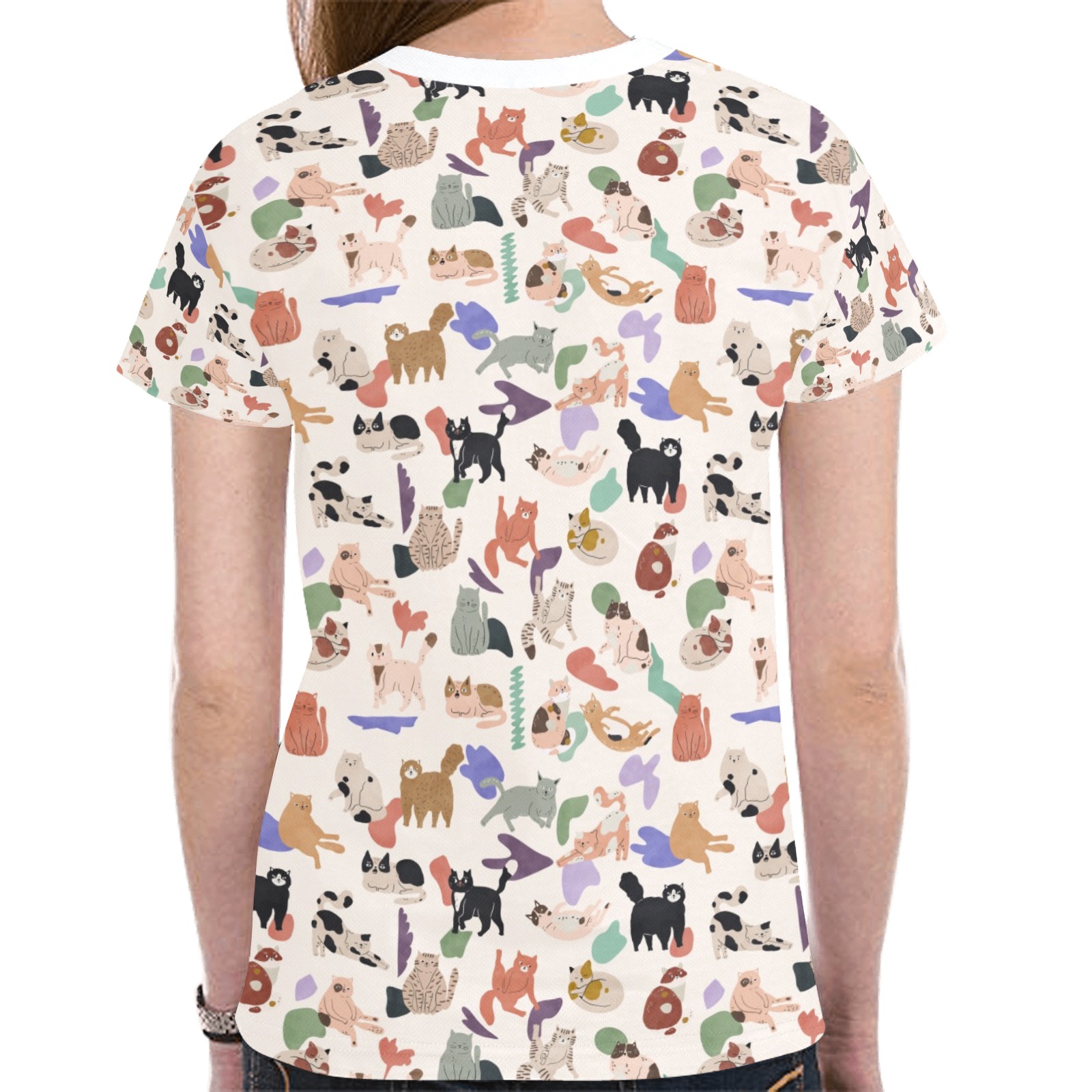 More cats 2 New All Over Print T-shirt for Women (Model T45)