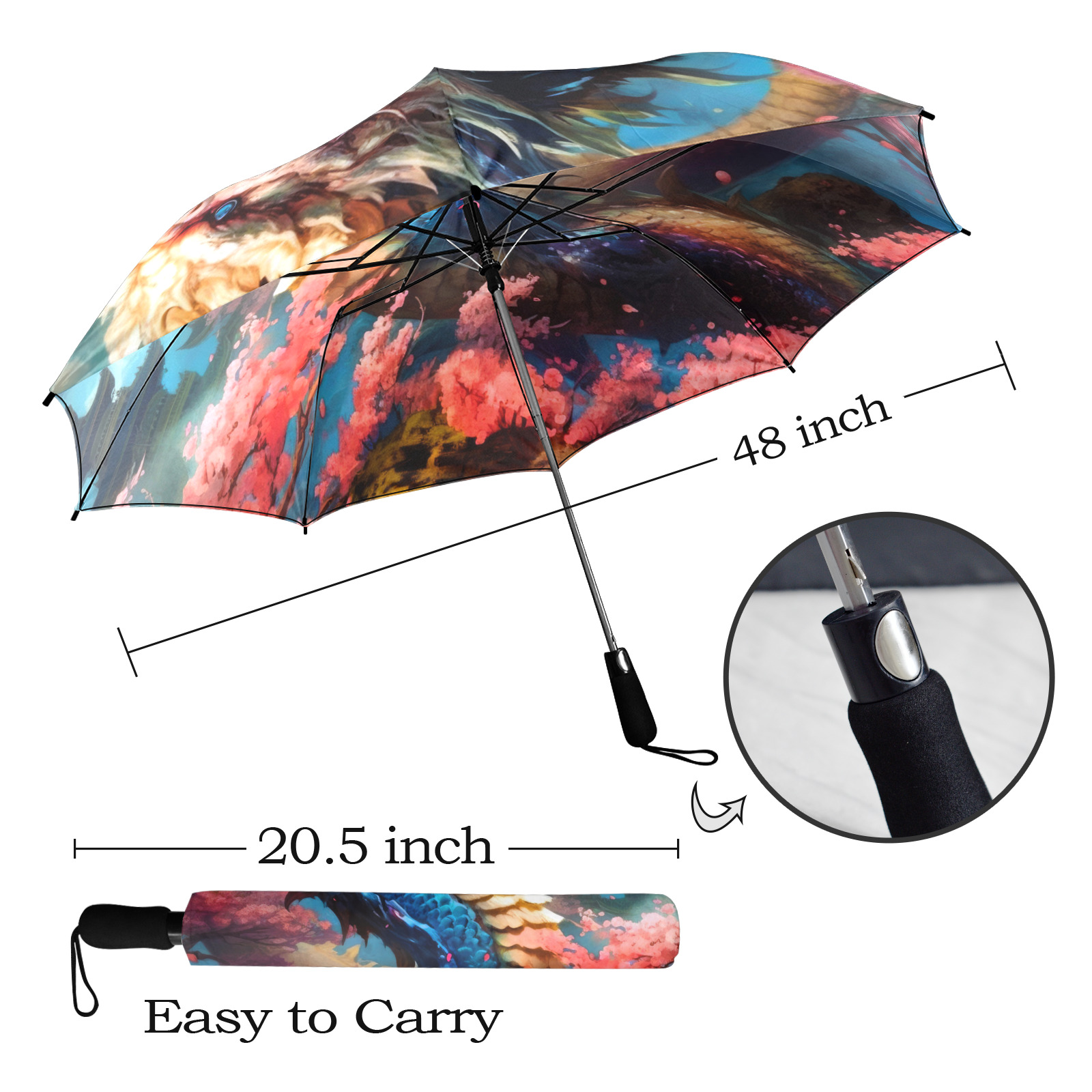 dragon (10) Semi-Automatic Foldable Umbrella (Model U12)