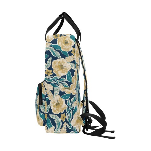 Painted Flowers Twin Handle Backpack (Model 1732)