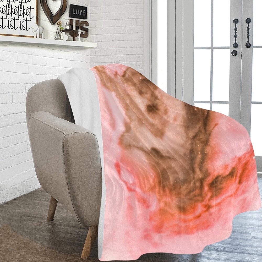 Pink marbled space 01 Ultra-Soft Micro Fleece Blanket 54"x70"