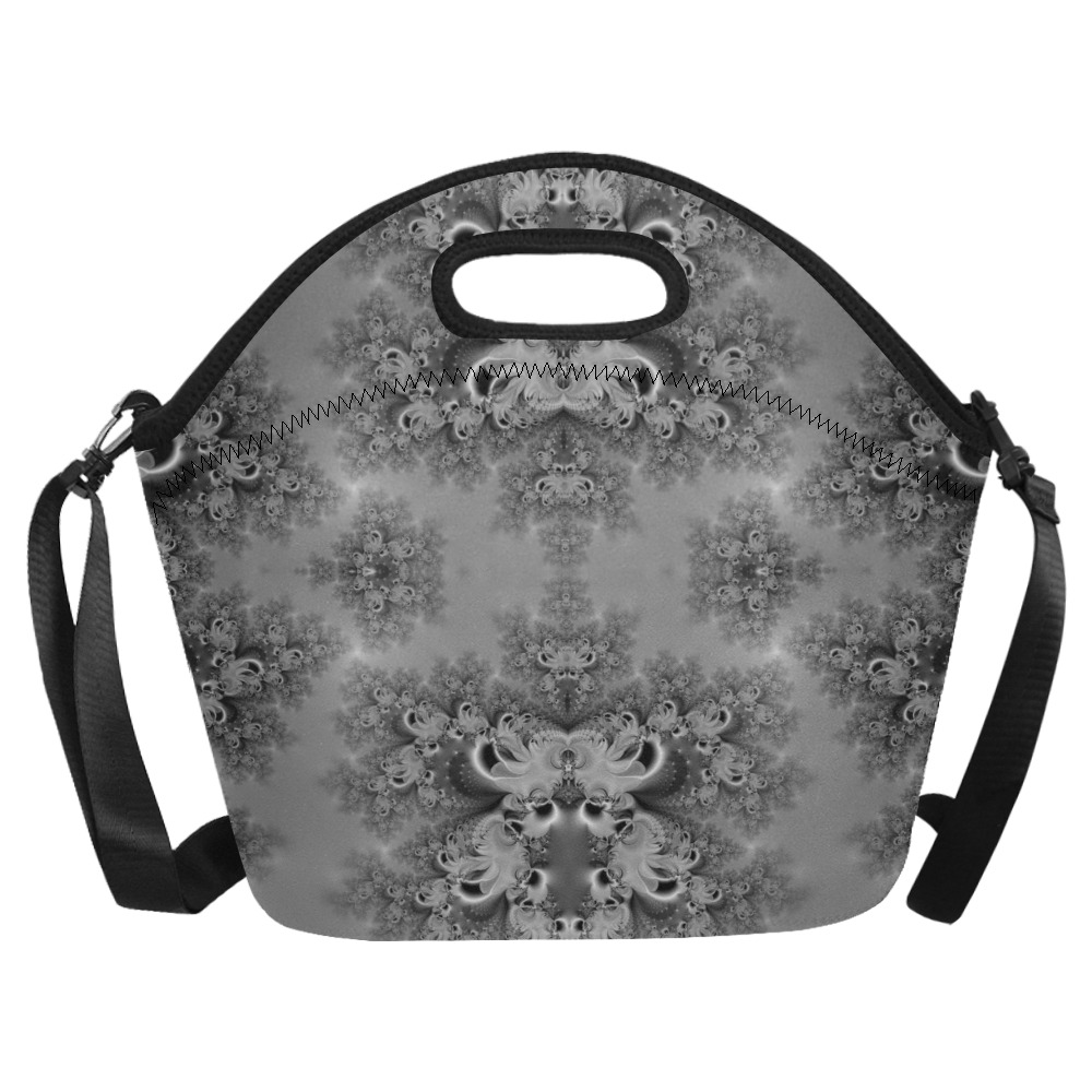 Cloudy Day in the Garden Frost Fractal Neoprene Lunch Bag/Large (Model 1669)