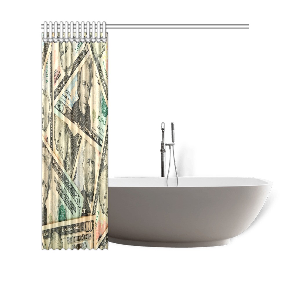 US PAPER CURRENCY Shower Curtain 69"x70"