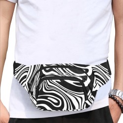 Black and White Marble Fanny Pack/Small (Model 1677)