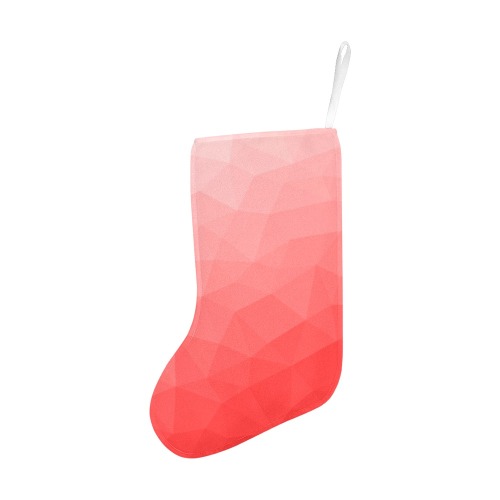 Red gradient geometric mesh pattern Christmas Stocking (Without Folded Top)