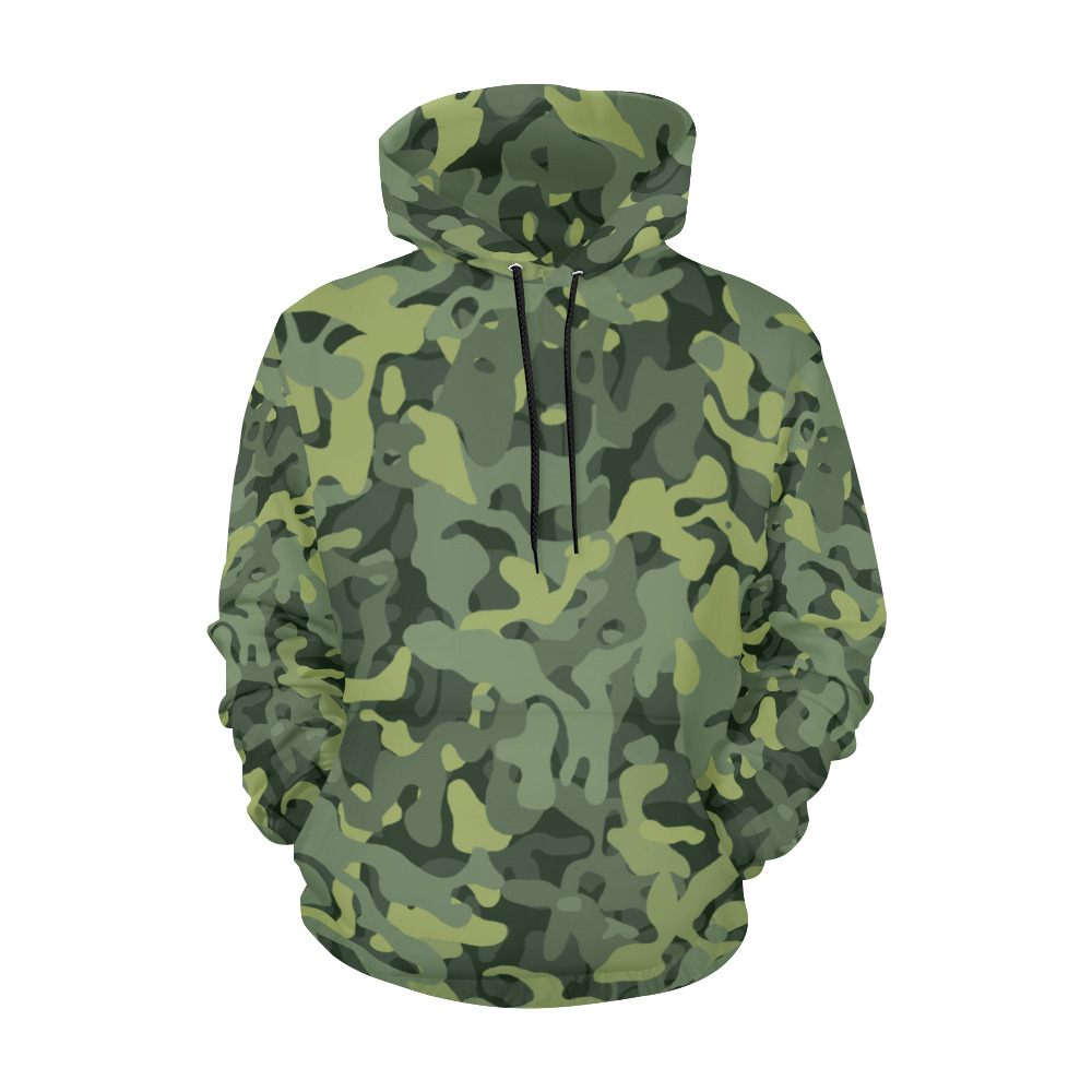 Basic Swamp Military Modern Camouflage All Over Print Hoodie for Women (USA Size) (Model H13)