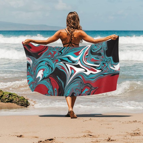 Dark Wave of Colors Beach Towel 30"x 60"
