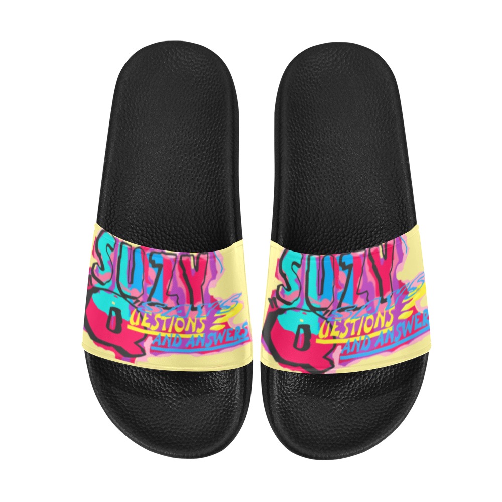 SUZY.Q.LOGO.CREAM Women's Slide Sandals (Model 057)