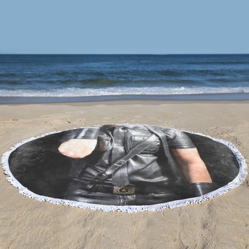 Leather Love by Fetishworld Circular Beach Shawl Towel 59"x 59"