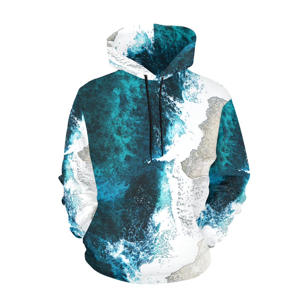 Ocean And Beach All Over Print Hoodie for Women (USA Size) (Model H13)