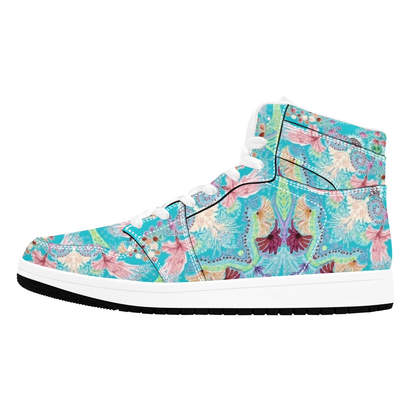 sweet nature-background blue Men's High Top Sneakers (Model 20042)