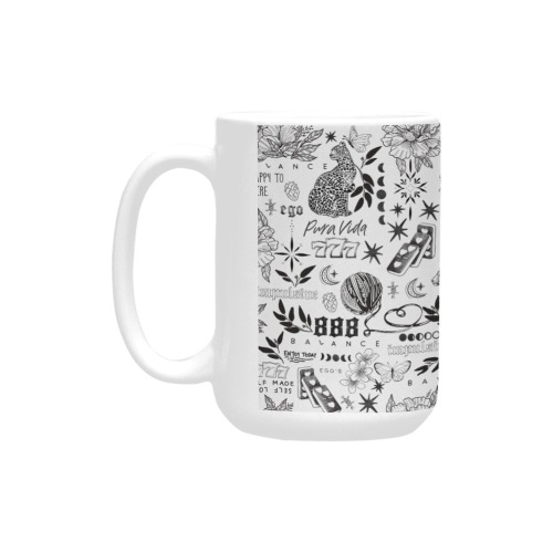 Inspirational tattoo pattern BL 2 Custom Ceramic Mug (15OZ)