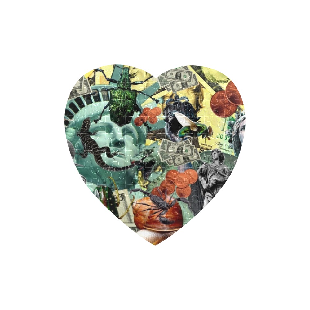 MONEY ON MY MIND Heart-Shaped Jigsaw Puzzle (Set of 75 Pieces)