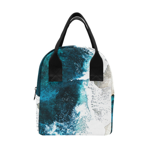 Ocean And Beach Zipper Lunch Bag (Model 1689)