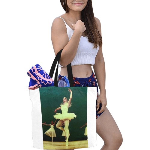 Ballerina All Over Print Canvas Tote Bag/Large (Model 1699)