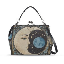 Art Deco Moon Vintage Bag Kisslock Crossbody Shoulder Bag (Model 1752)