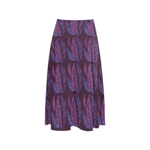 Pretty Cool Leaves Mnemosyne Women's Crepe Skirt (Model D16)