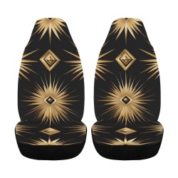 Gilded Gatsby Noir - Luxury Black and Gold Art Deco Car Seat Cover Airbag Compatible (Set of 2)