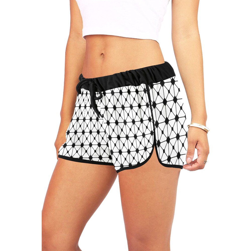 stain glass window shell blk Women's All Over Print Relaxed Shorts (Model L19)