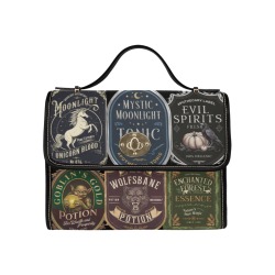 Witchy Potions Satchel Handbag Waterproof Canvas Bag-Black (All Over Print) (Model 1641)