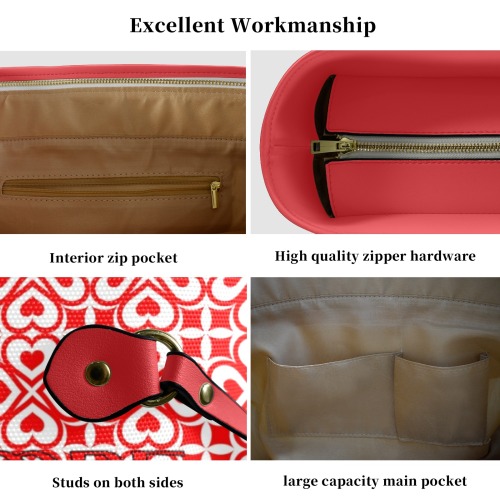 Kal Moore Black Red Logo Handbag Clover Canvas Tote Bag (Model 1661)